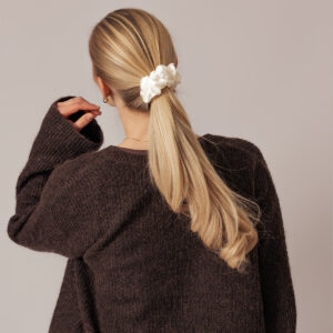 Sidenscrunchie Fluffig Vit 3st