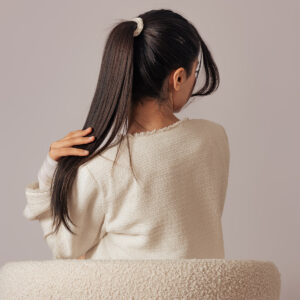 Sidenscrunchie Large Vit 3st